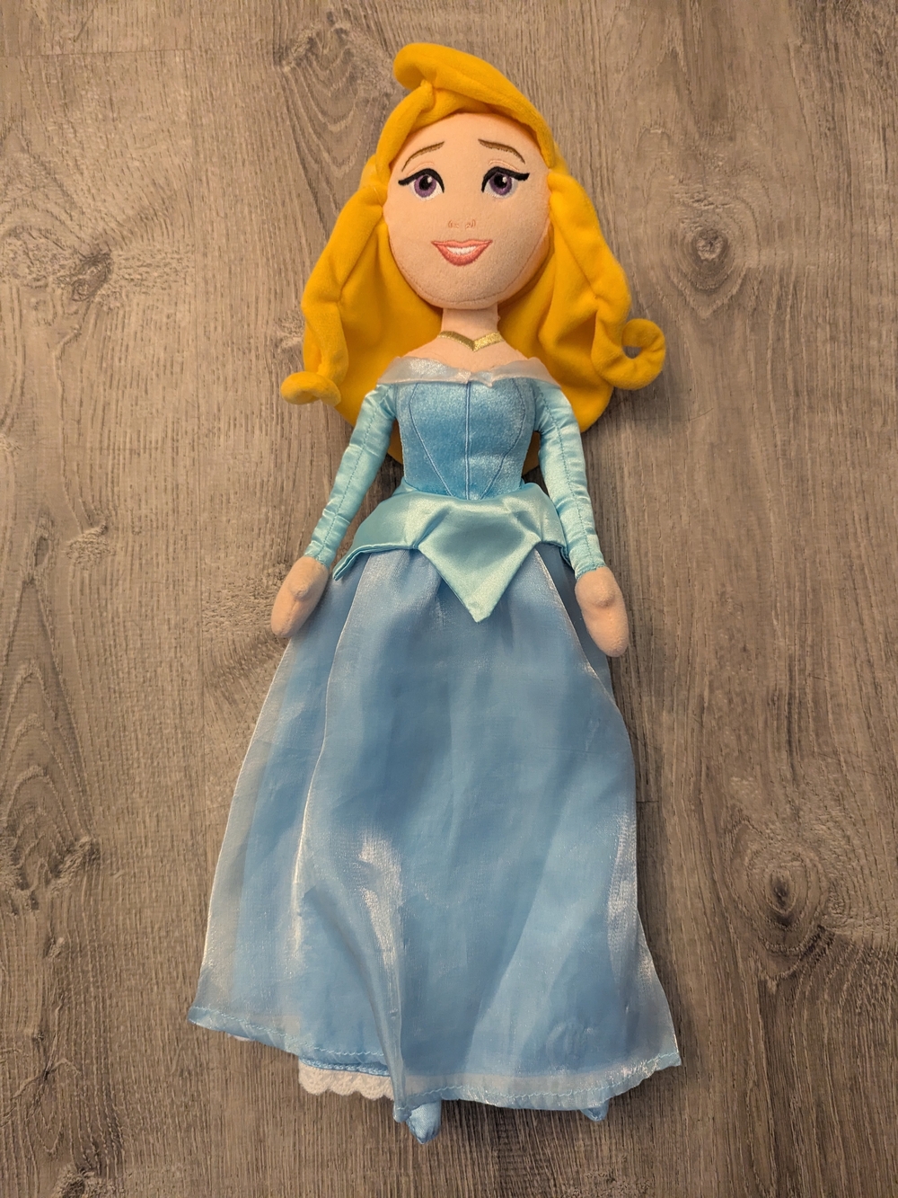 Disney Store Sleeping Beauty Movie Plush Doll Aurora Princess Blue Dress 20”